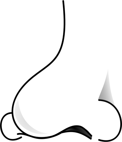 Clip Art Black And White Nose (428x500)