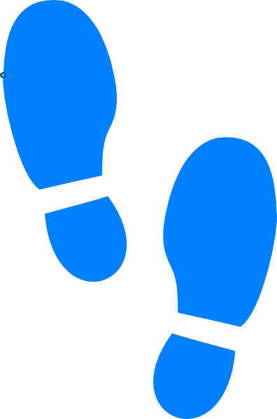 Shoe Print Clip Art At Clker - Blue Shoe Prints Clipart (396x599)