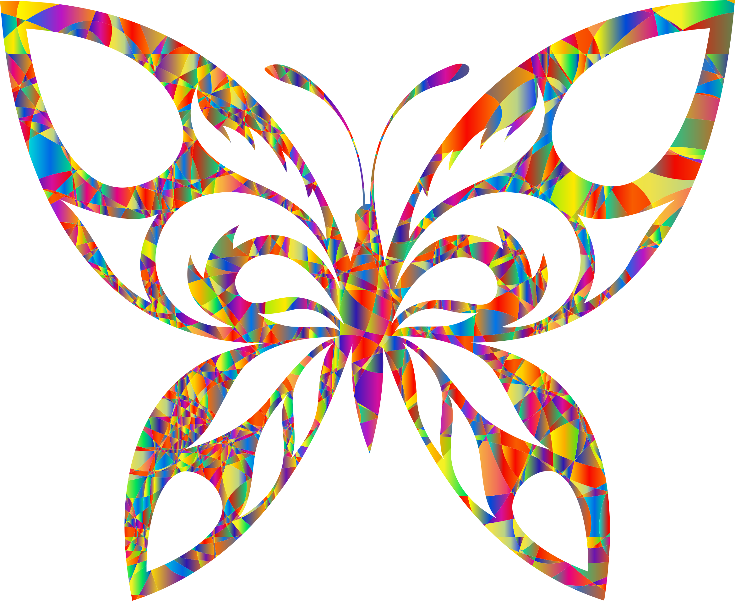 Polyprismatic Magma Tribal Butterfly Silhouette - Polyprismatic Magma Tribal Butterfly Silhouette (2340x1912)