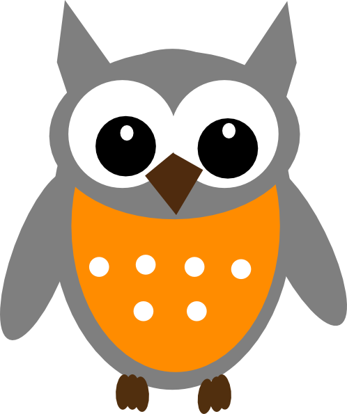 Dark Gray Orange Owl Clip Art - Night Owl Cookies Logo (498x595)