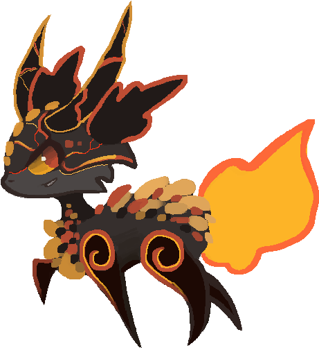 Magma Timber Fox By Astragalactica - Illustration (516x563)
