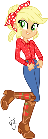 Alternate Hairstyle, Applejack, Artist - Mlp Equestria Girls Five To Nine (278x544)