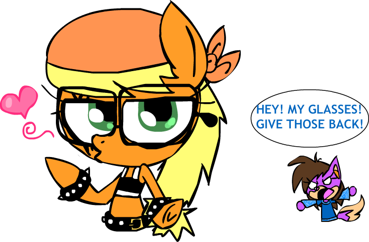 Mushroomcookiebear, Bandana, Glasses, Heart, Non-mlp - Cartoon (746x490)