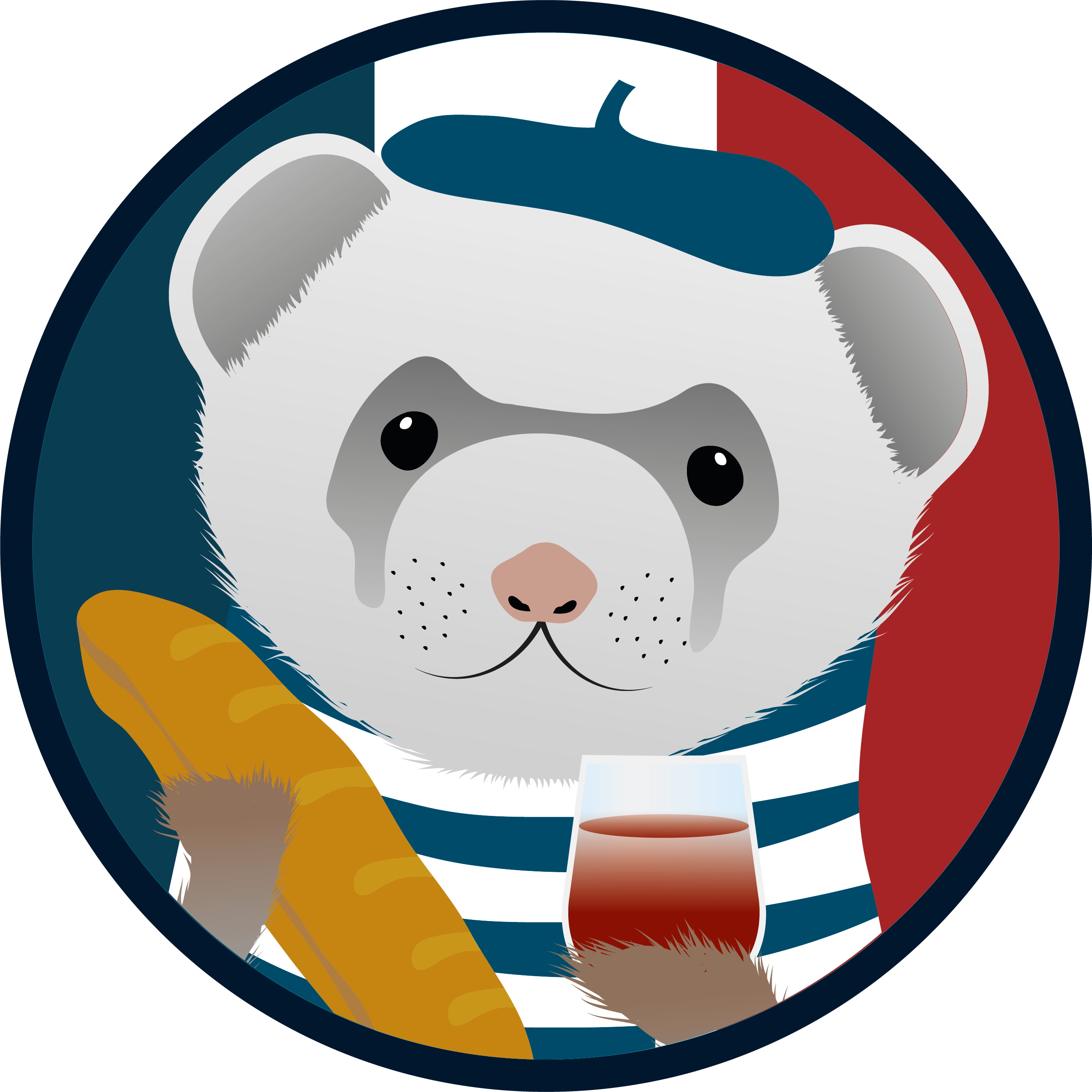 Ferret-badges 3 French Food Ferret - Ferret In French (2658x2658)