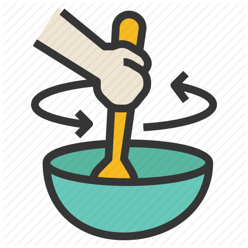 Bowl, Food, Mix, Spatula, Stir Icon - Stir Png (512x512)