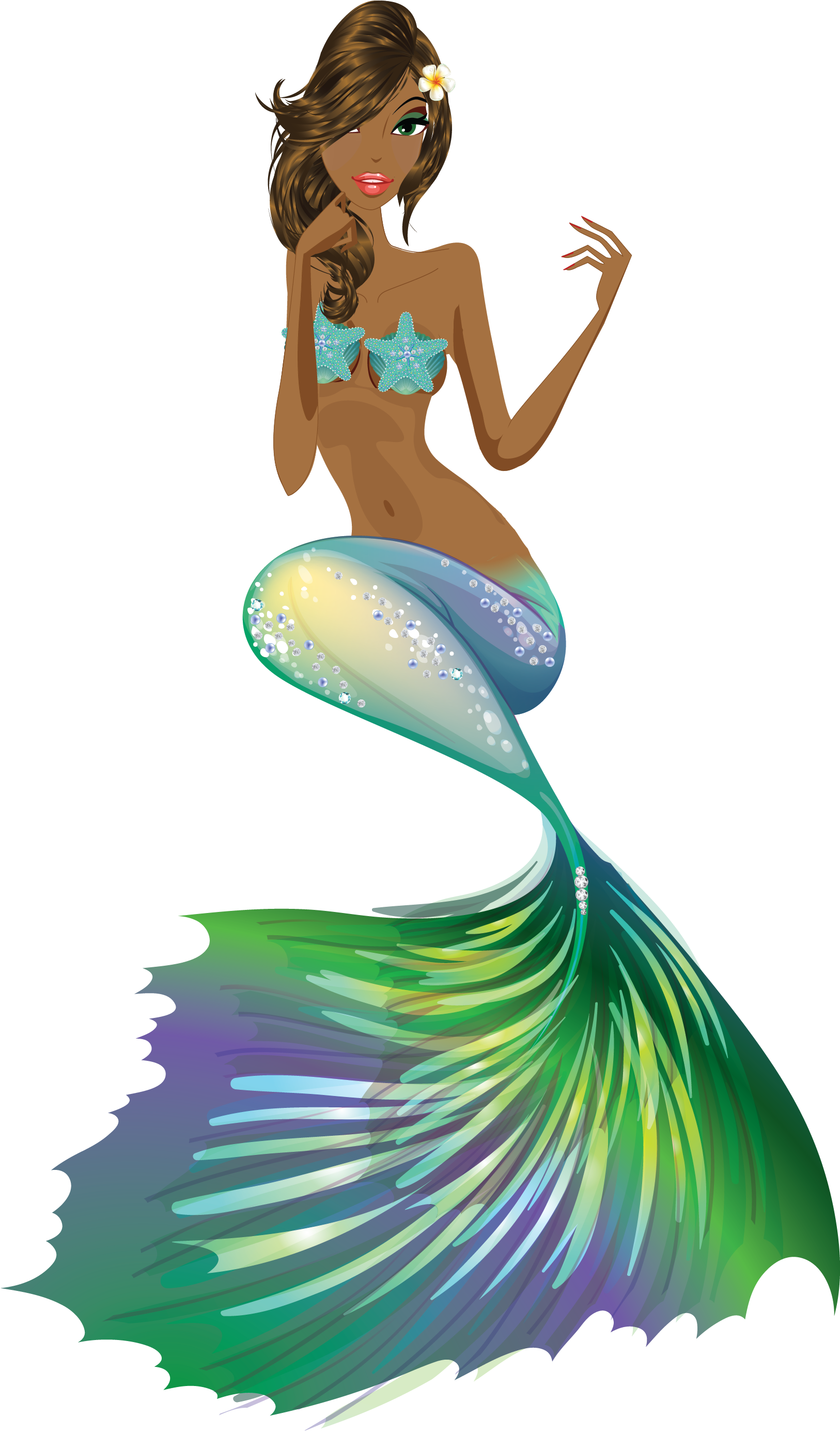 Mermaid Clip Art And Digital Paper, Fantasy Mermaid - Illustration (2260x3019)