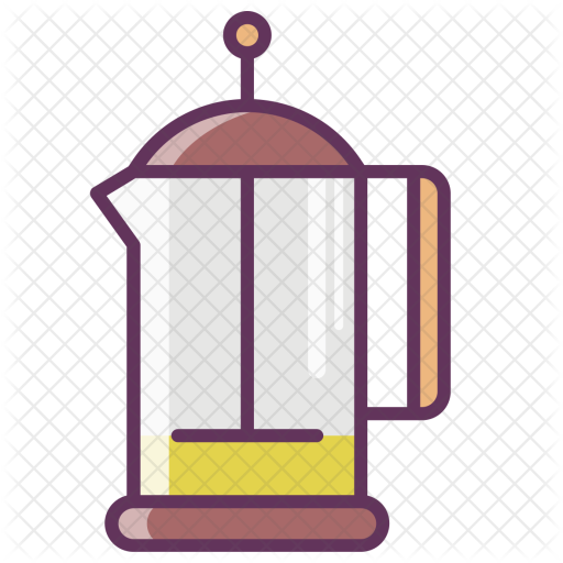 Coffee, Coffeepot, Kettle, Pot, Tea, Frenchpress Icon - French Press (512x512)