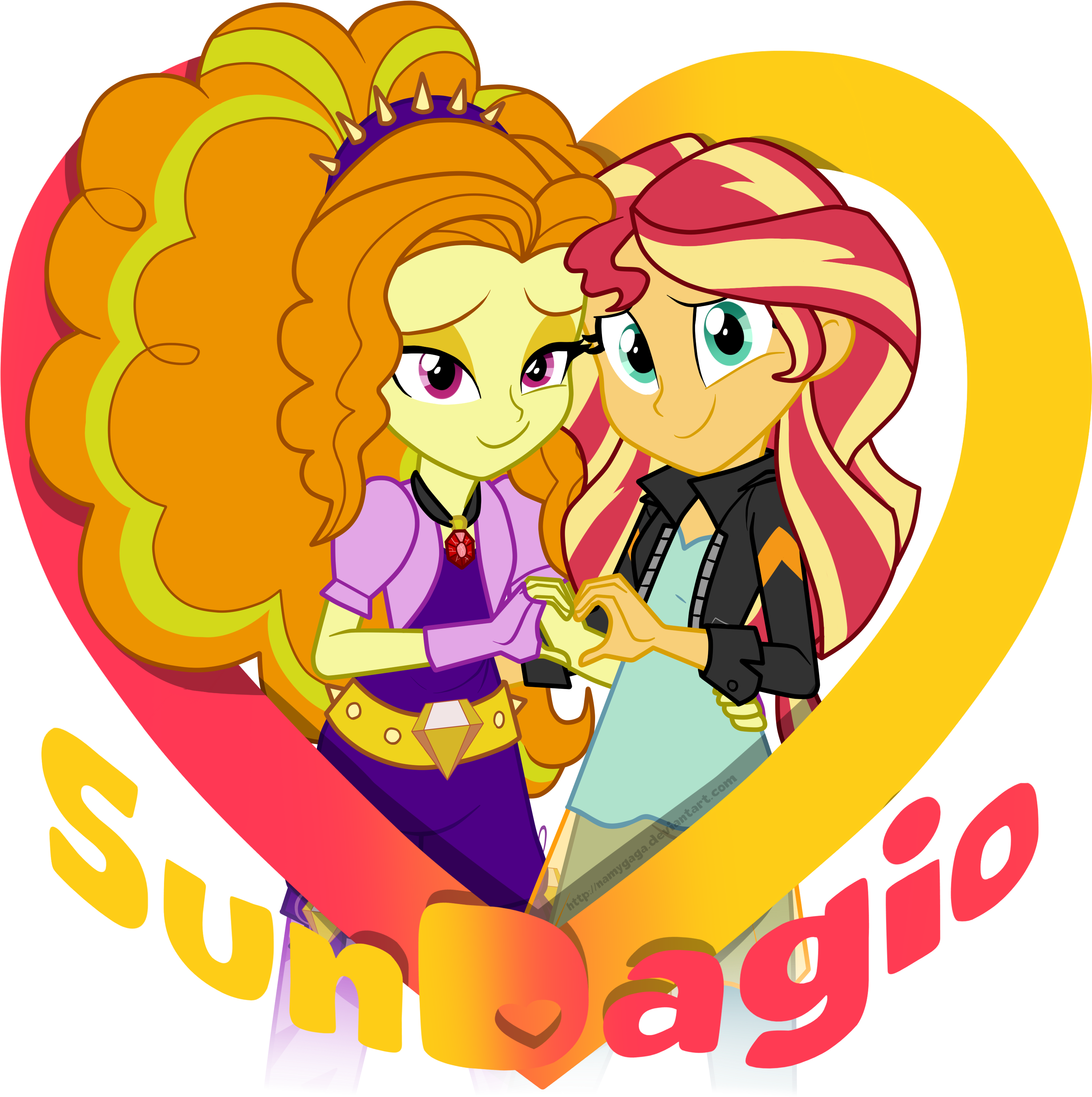 Imafutureguitarhero 63 11 Sundagio Ship By Namygaga - Mlp Aglaope And Adagio Dazzle (3017x3037)