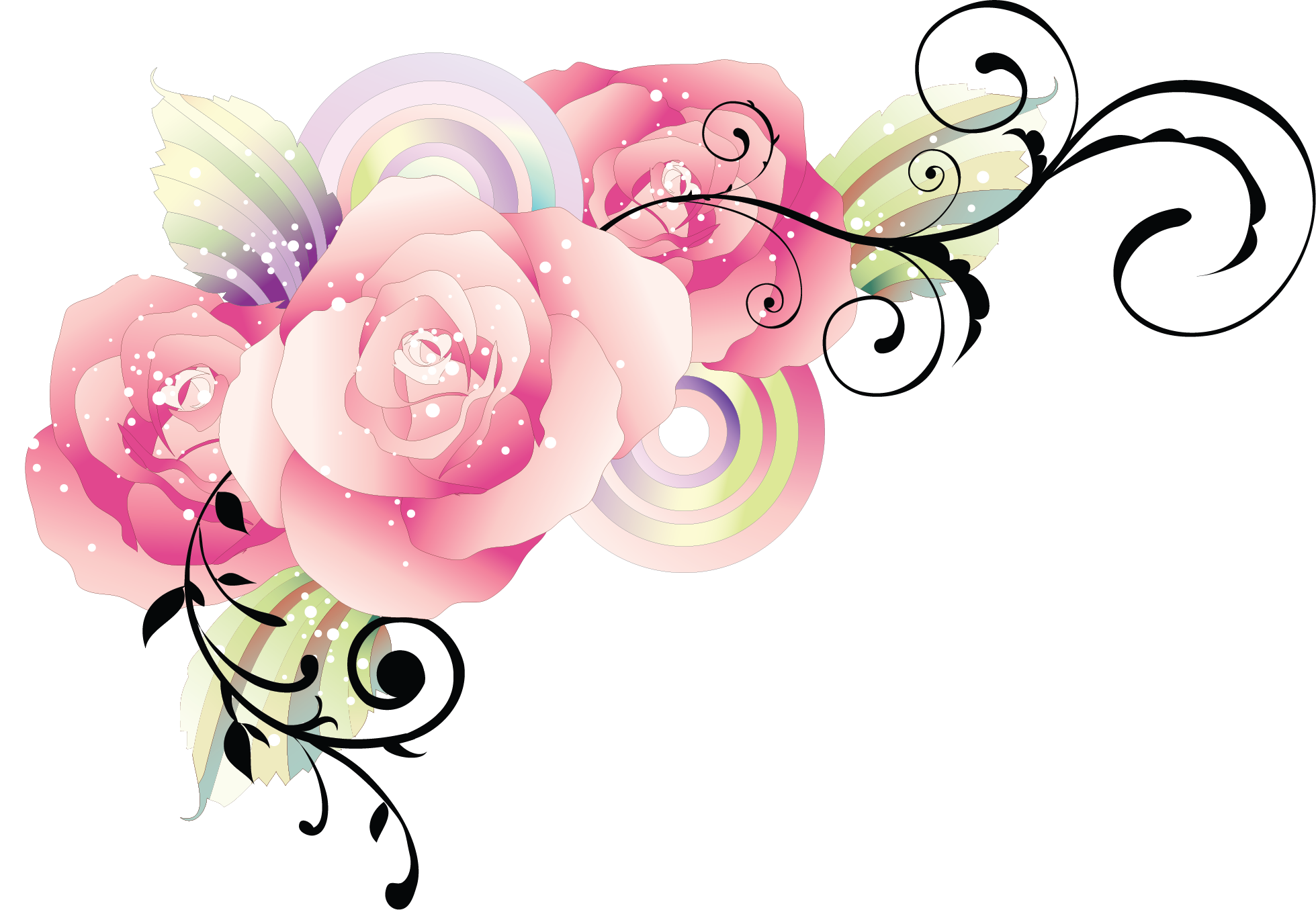 Rose Banner Png (1959x1355)