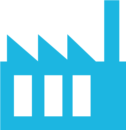 Factory Production Icon - Industry Icon Blue Png (640x480)