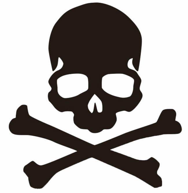 Danger Sign Png Photos - Simple Skull And Crossbones (650x667)