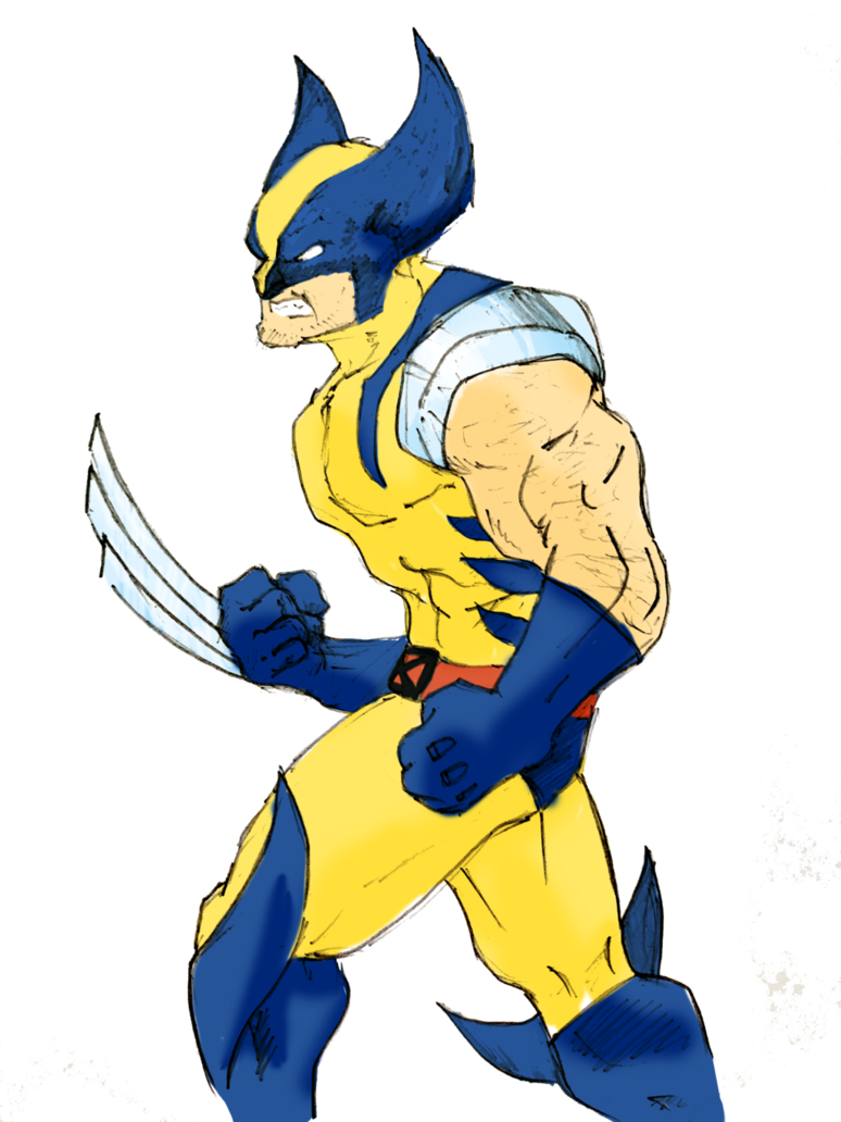 Wolverine Colored By Fongart - Drawing (774x1032)