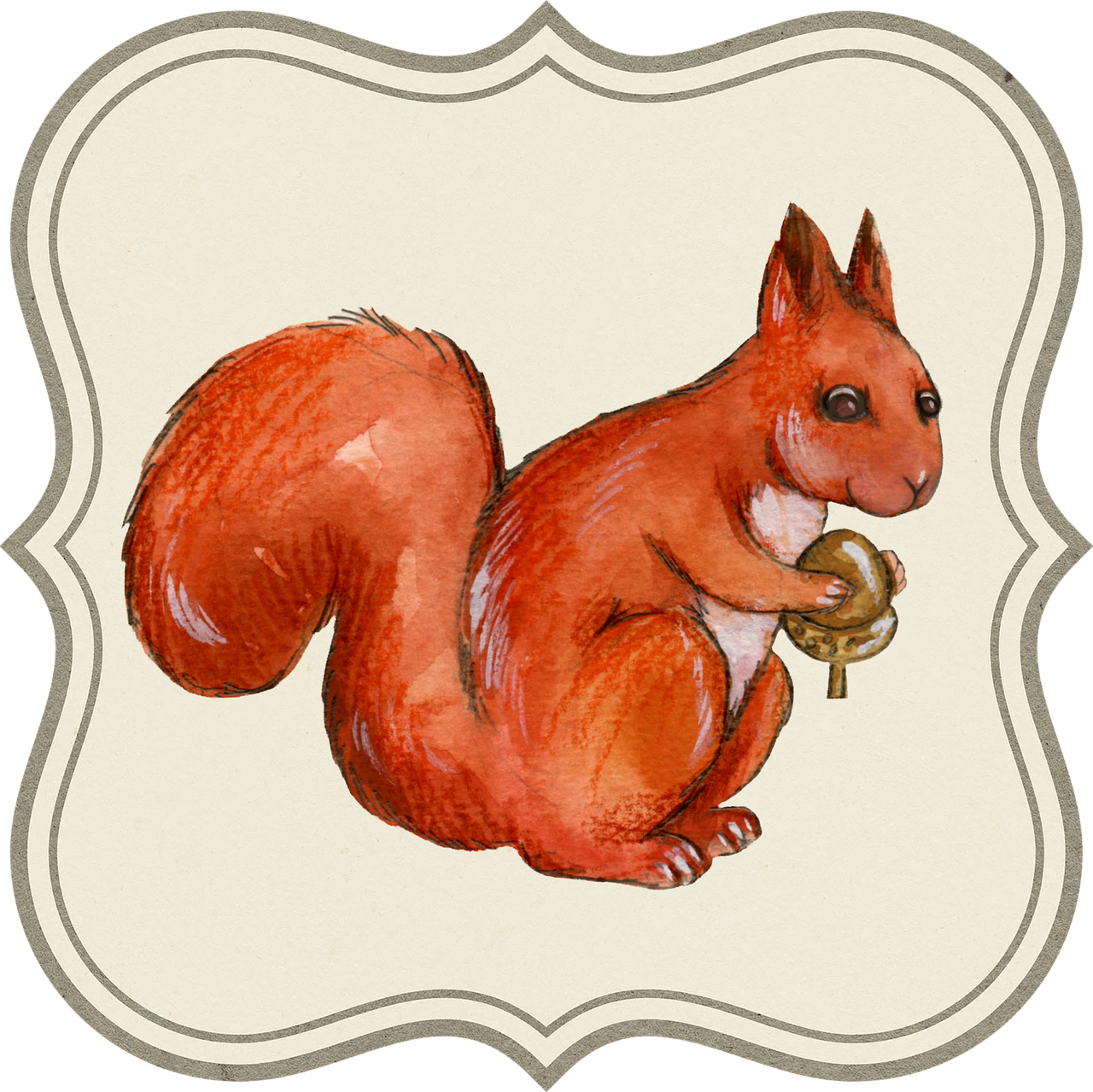 Tag Label Acorn Animal Squirrel Png Image - Tag Label Acorn Animal Squirrel Png Image (1280x1279)