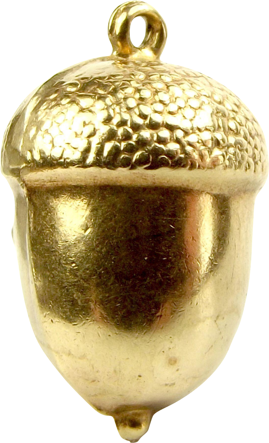 Vintage 9ct Gold Puffy Acorn Charm Fob Pendant - Locket (1790x1790)