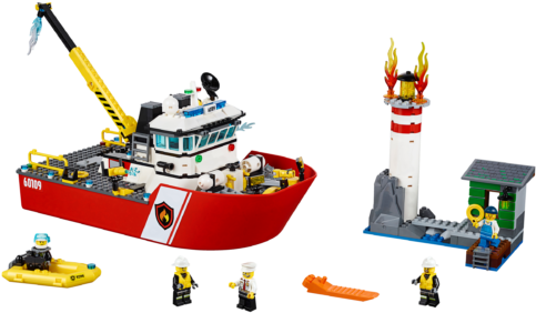 Fire Boat - Lego City Fire 2016 (500x375)