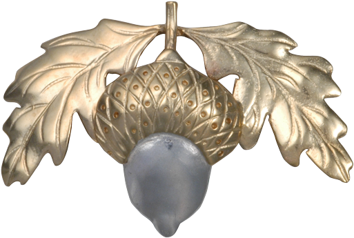 Acorn W/ Leaves Pin/pendant - Acorn W/ Leaves Pin/pendant (640x640)