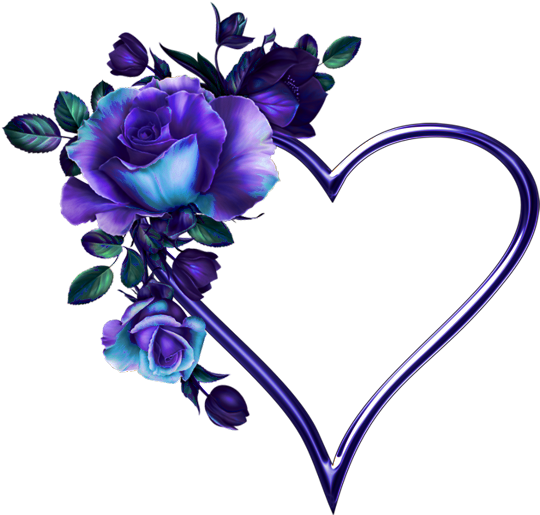 Heart Blue Rose Color Clip Art - Heart Blue Rose Color Clip Art (600x596)