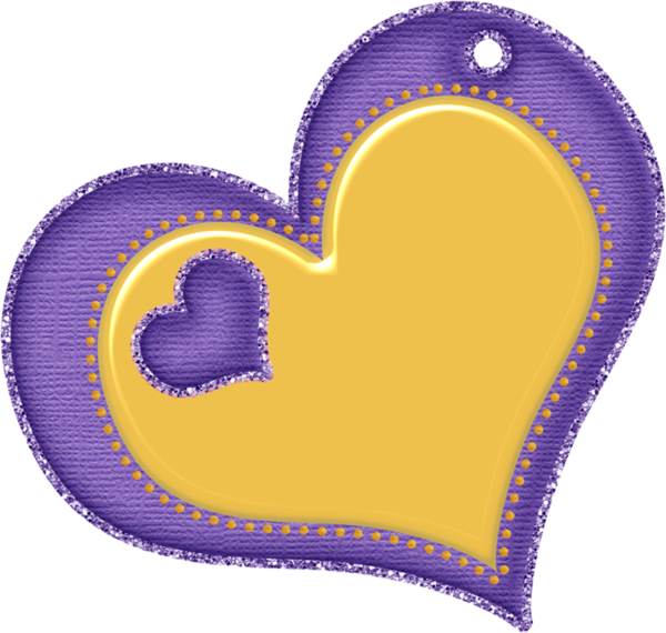 Purple And Yellow Heart - Purple And Yellow Heart (600x570)