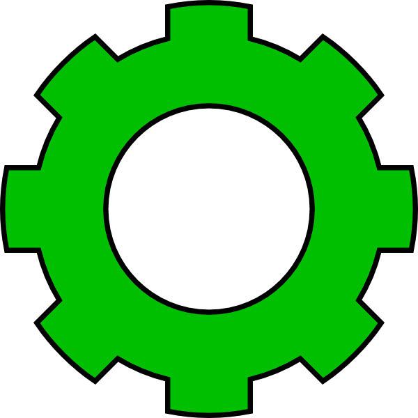 Green Gear Clipart (600x600)