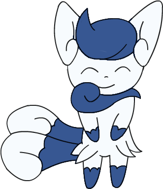 Happy Meowstic By Drewtheredpoochyena - Cartoon (358x441)