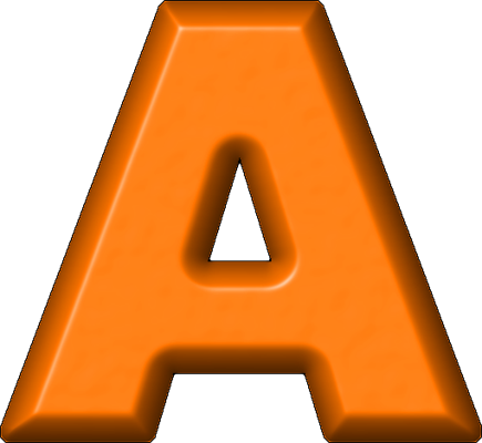 Presentation Alphabets Orange Refrigerator Magnet A - Orange Letter A Clipart (435x400)