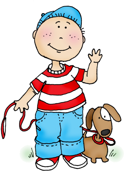 Boy Clipart - Boy Holding Puppy Clipart (600x769)