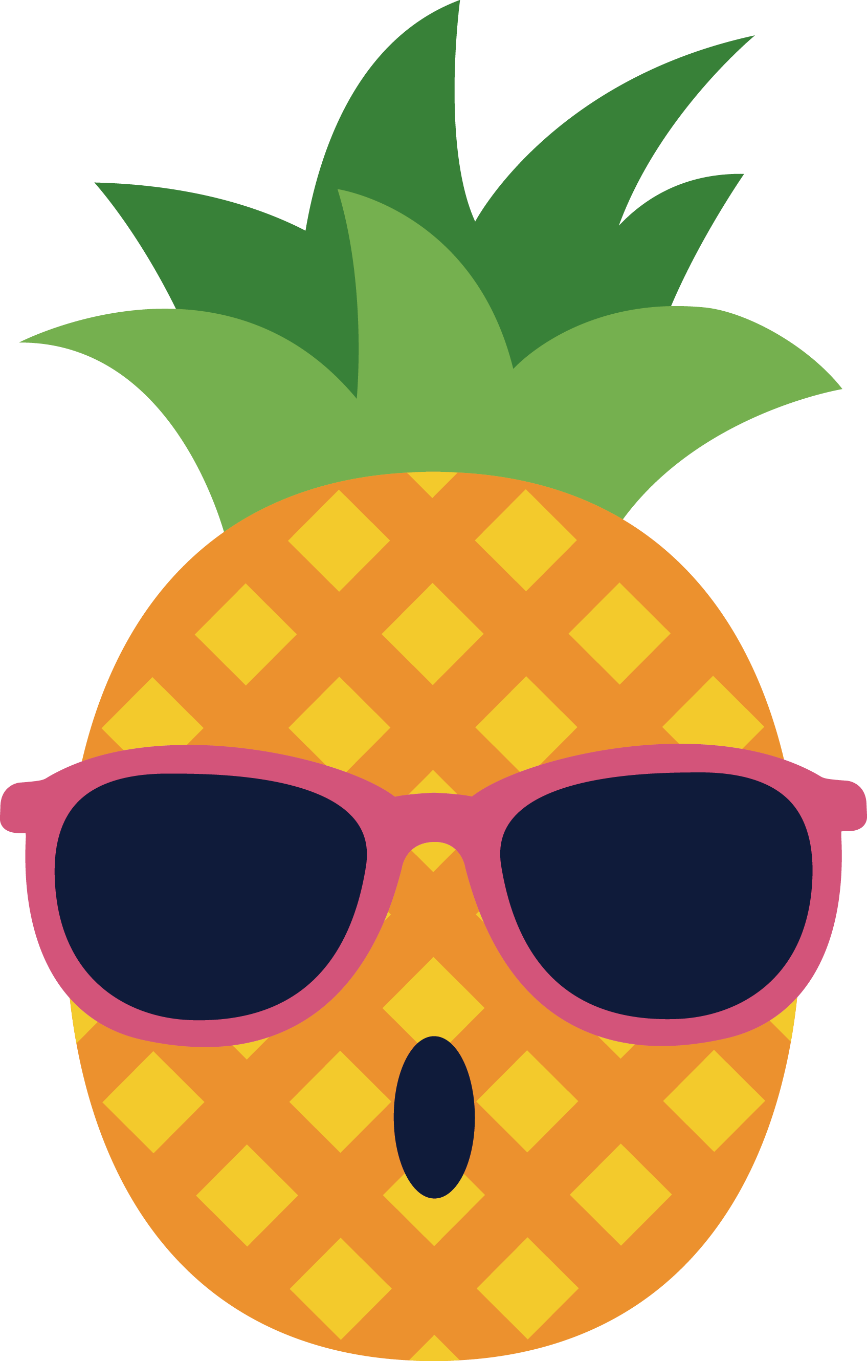 Pineapple Spectacles Glasses - Pineapple With Sunglasses Clipart (1695x2659)