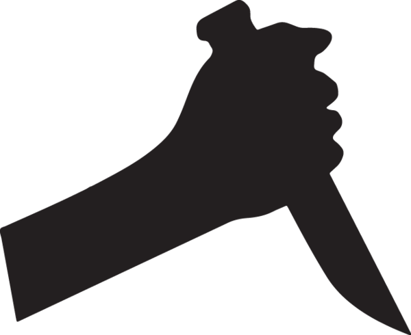 Vector Eps Clipart, Hand With Knife Copyright - Killer Clipart (600x490)
