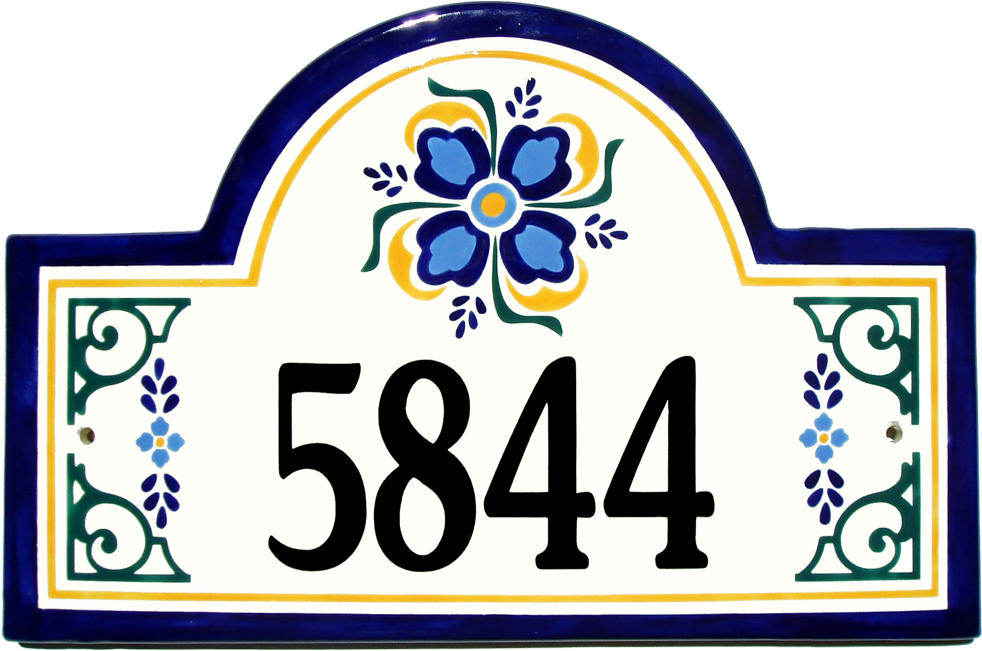 Spanish Style House Number Plaque - Ceramic House Numbers Plaque (1000x672)