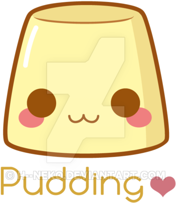 Kawaii Pudding By H Neko - Chibi Pudding (400x496)