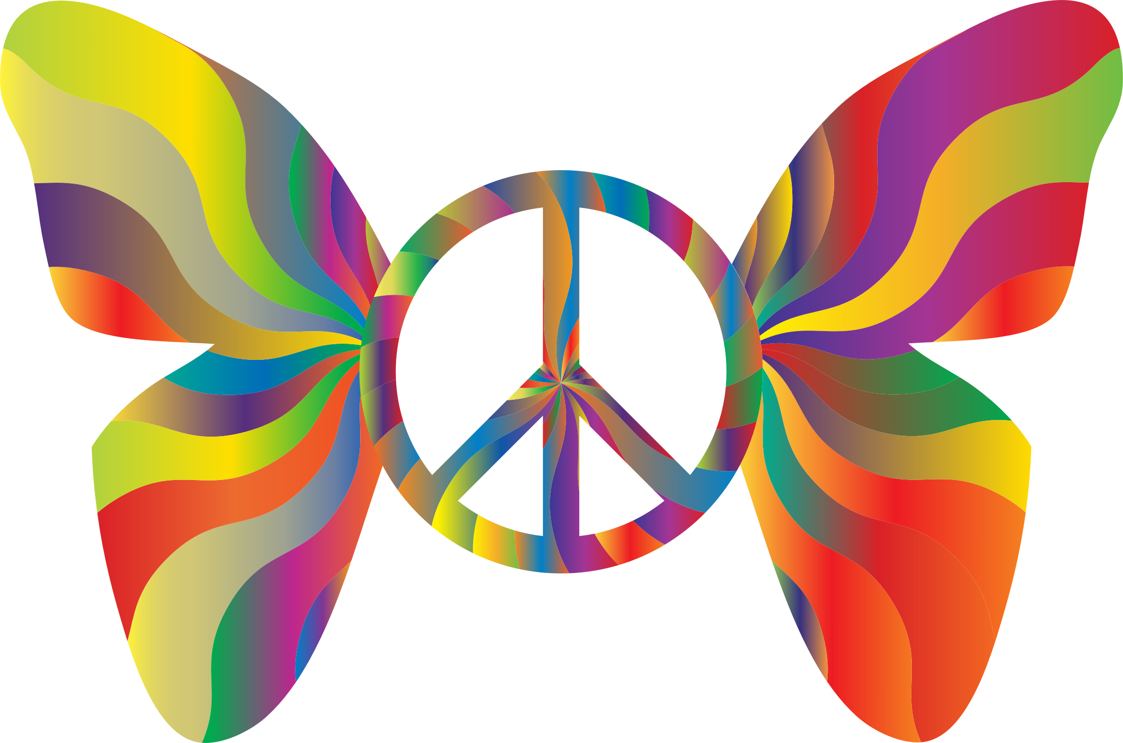 Groovy Peace Sign Butterfly 7 - Peace Sign Png (2224x1472)