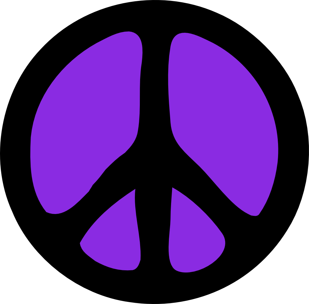 Groovy Peace Symbol Sign Cnd Logo Retro Blue Violet - Groovy (999x983)