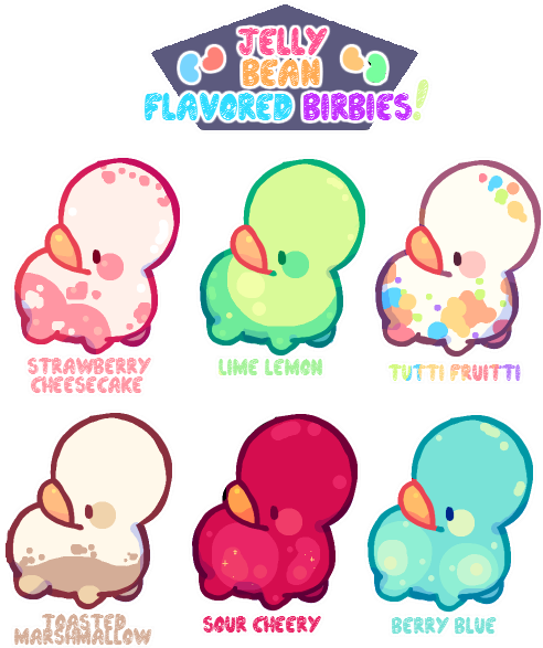Jelly Bean Birbies By Milkpawz - Jelly Bean (500x590)