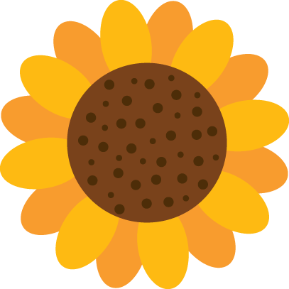My Free Clip Art Of A Cute Yellow Sunflower Sweet Clip - Scalloped Circle Png (407x407)