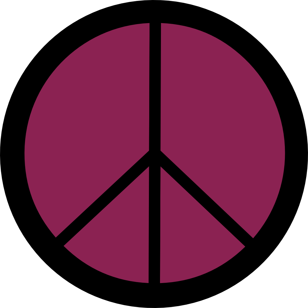 Retro Groovy Peace Symbol Sign Cnd Logo Violet Red - Make Love Not War Peace Sign (999x999)