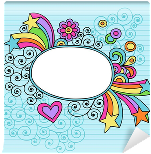Psychedelic Oval Picture Frame Groovy Doodles Vector - Vector Graphics (400x400)