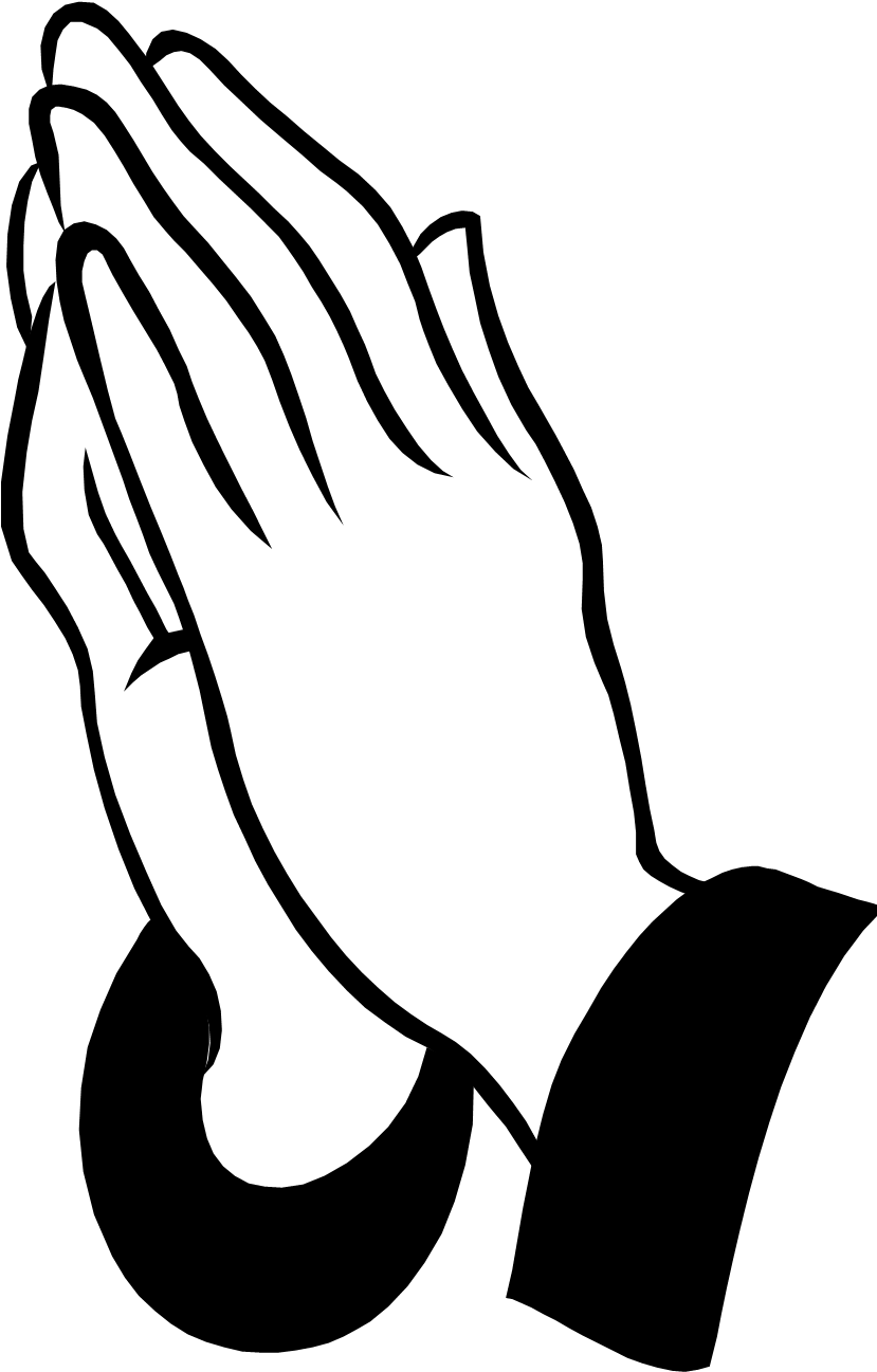 Change In Nigeria - Praying Hands Black And White Clipart (840x1317)