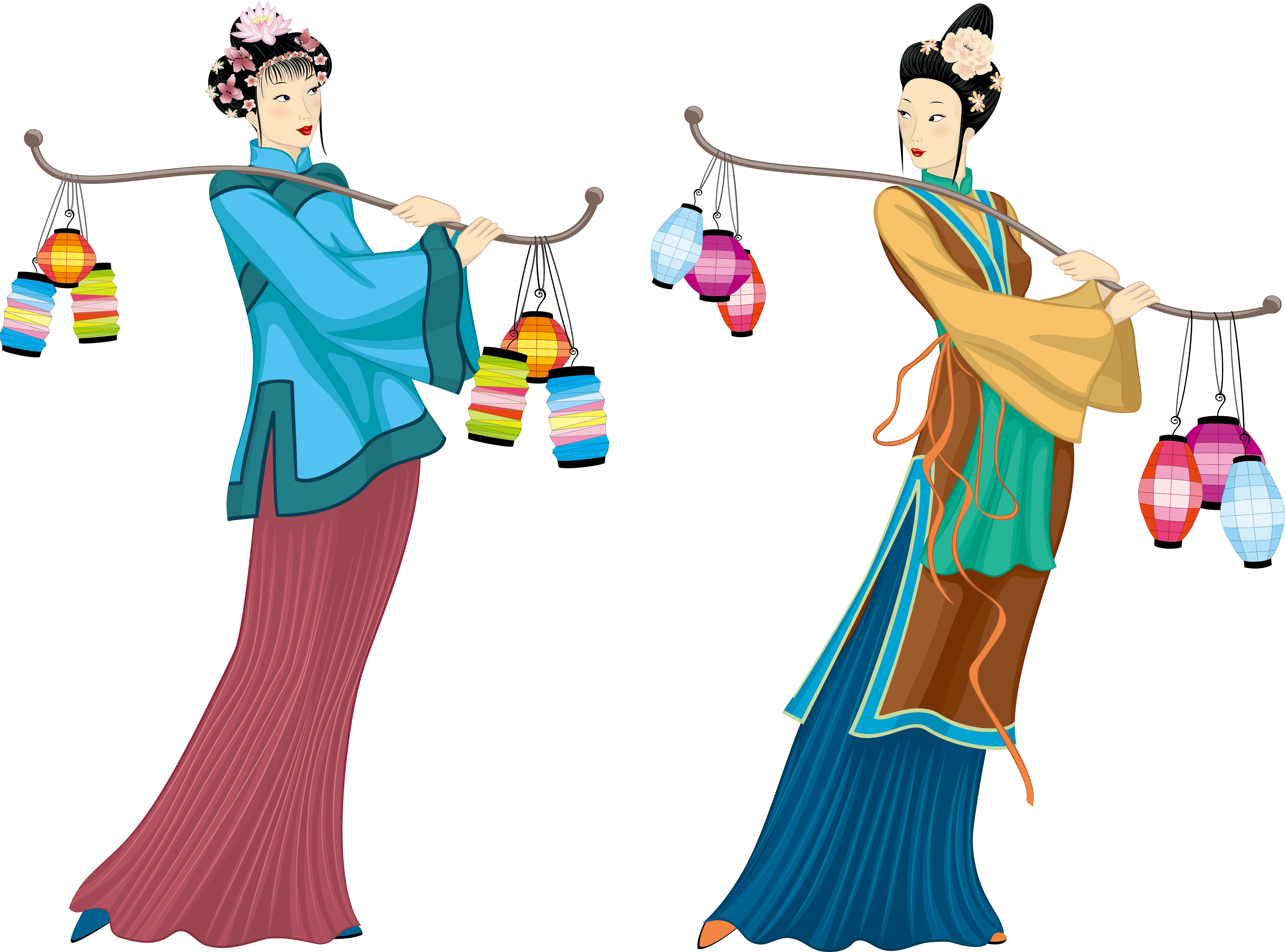 History Of China Shang Dynasty Four Beauties Woman - Illustration (4510x3340)