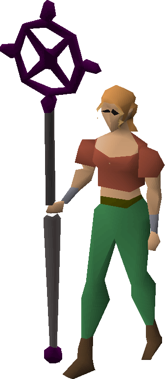 Ancient Staff Equipped - Slayer Staff Runescape (337x775)