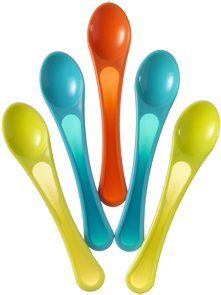 Tommee Tippee Explora® 5 X Weaning Spoons - Tommee Tippee Boy Colors Explora Feeding Spoon (set (368x337)