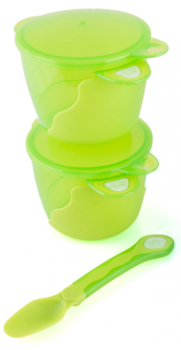Heinz Baby Basics 2 Snack Bowls And Weaning Spoon Green - Toy (500x500)
