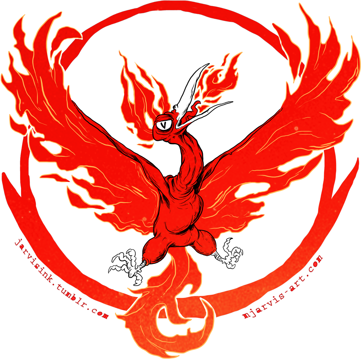 Team Valor Go Flaming Chickens - Decal (1280x1280)