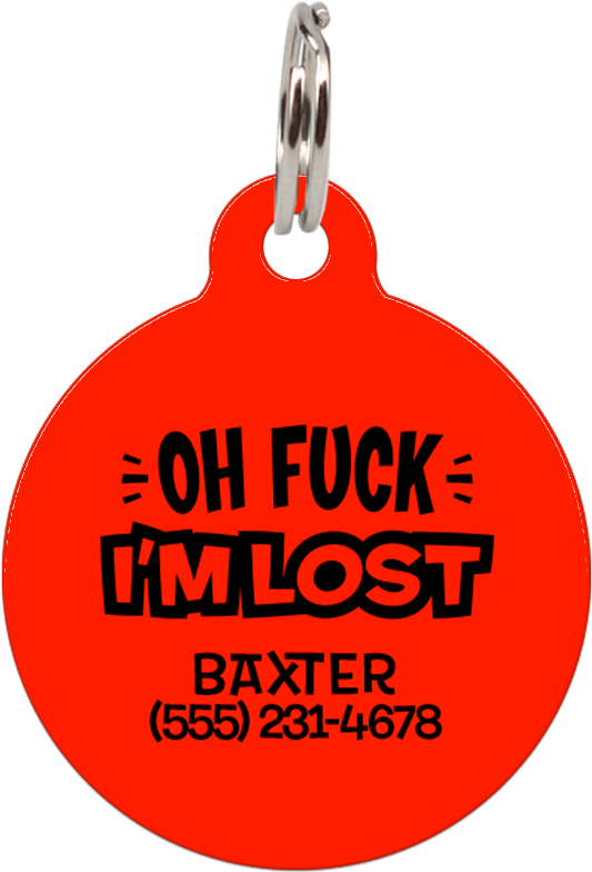 Oh Fuck I'm Lost - Plaquinha De Identificação Para Gato Gatolino - Pipimdgtgt-6 (803x802)