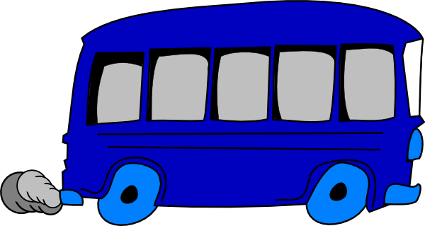 Blue Bus Clipart School Van Pencil And In Color - Blue School Bus Cartoon (600x319)