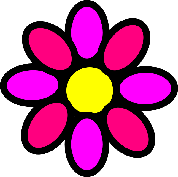 Purple Flower Clipart Flower Power - Girly Flowers Clip Art (600x595)
