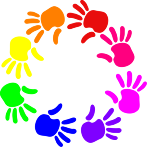 Active Hands Cliparts - Colorful Clipart (600x600)