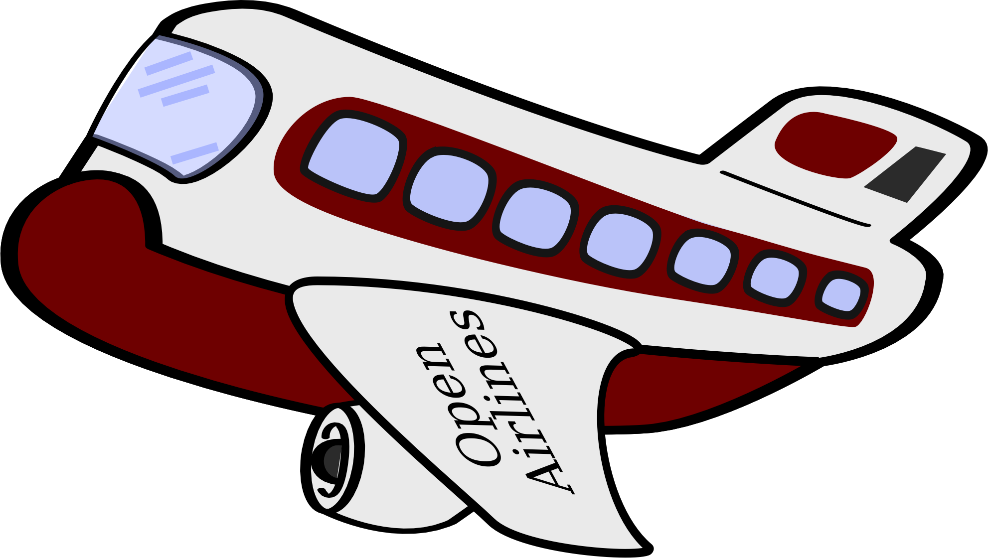 Big Image - Cartoon Aeroplane Transparent Background (1982x1120)