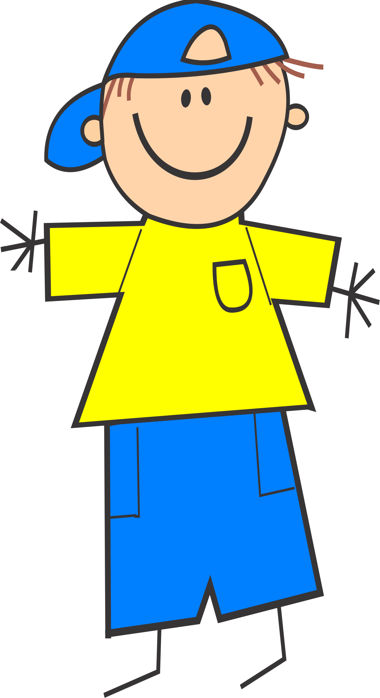 Cartoon Stick Figure Boy Clip Art - Boy With Cap Cartoon (1272x2336)