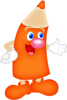 Crayon Clipart Funny - Orange Crayon Cartoon Clipart (400x400)