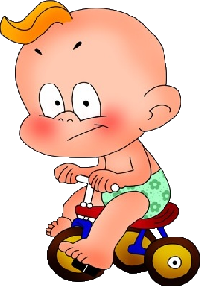 Baby Boy Cartoon Party Clip Art Images - Baby On Bike Cartoon (600x600)